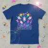 T-shirt with "LOVE IS LOVE ALL FLAVORS WELCOME" text and rainbow/transgender flag popsicle graphics