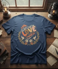 T-shirt featuring the quote "I HAVE DECIDED TO STICK WITH LOVE HATE IS TOO GREAT A BURDEN TO BEAR