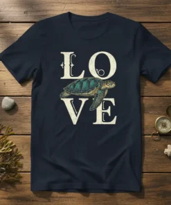 Love Turtle T-Shirt bold graphic design printed on comfortable cotton t-shirt