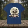 Lucky Noodles Raccoon T-Shirt design featuring a cute raccoon eating ramen with cherry blossoms and a full moon