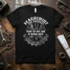 MACHINIST THE HARDEST PART text design featuring bold typography on quality t-shirt