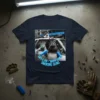 CAES & LEN - "MAFIA KINGS SMOKING GUNS" t-shirt featuring cats with guns in a car