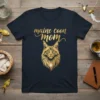 Maine Coon Mom text with a golden illustration of a Maine Coon cat face and paw print on a navy