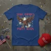 Make America Party Again T-Shirt with patriotic eagle holding disco ball and wearing top hat