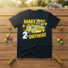 Yellow school bus graphic with "Make Way It's My 2nd Birthday" text, celebrating a 2nd birthday