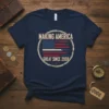 Making America Great Since 2008 patriotic t-shirt with distressed American flag graphic and year label
