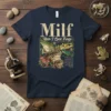 Man I Love Frogs t-shirt design with detailed illustration of various frogs and vintage typography