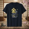 Maneki Neko Lucky Cat Gold Symbol creative graphic design printed on comfortable cotton t-shirt
