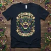 Mardi Gras New Orleans t-shirt featuring a stylized leopard wearing a mask and beads