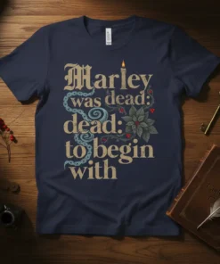 Marley was dead: dead: text design featuring bold typography on quality t-shirt