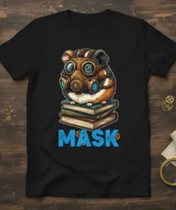 Mask Guinea Pig Steampunk eye-catching graphic design printed on comfortable cotton t-shirt