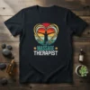 Retro heart sunset graphic tee with "Massage Therapist" text, featuring a silhouette and stars