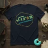 Math equation √-12³π ...and it was delicious! text design on a navy blue t-shirt