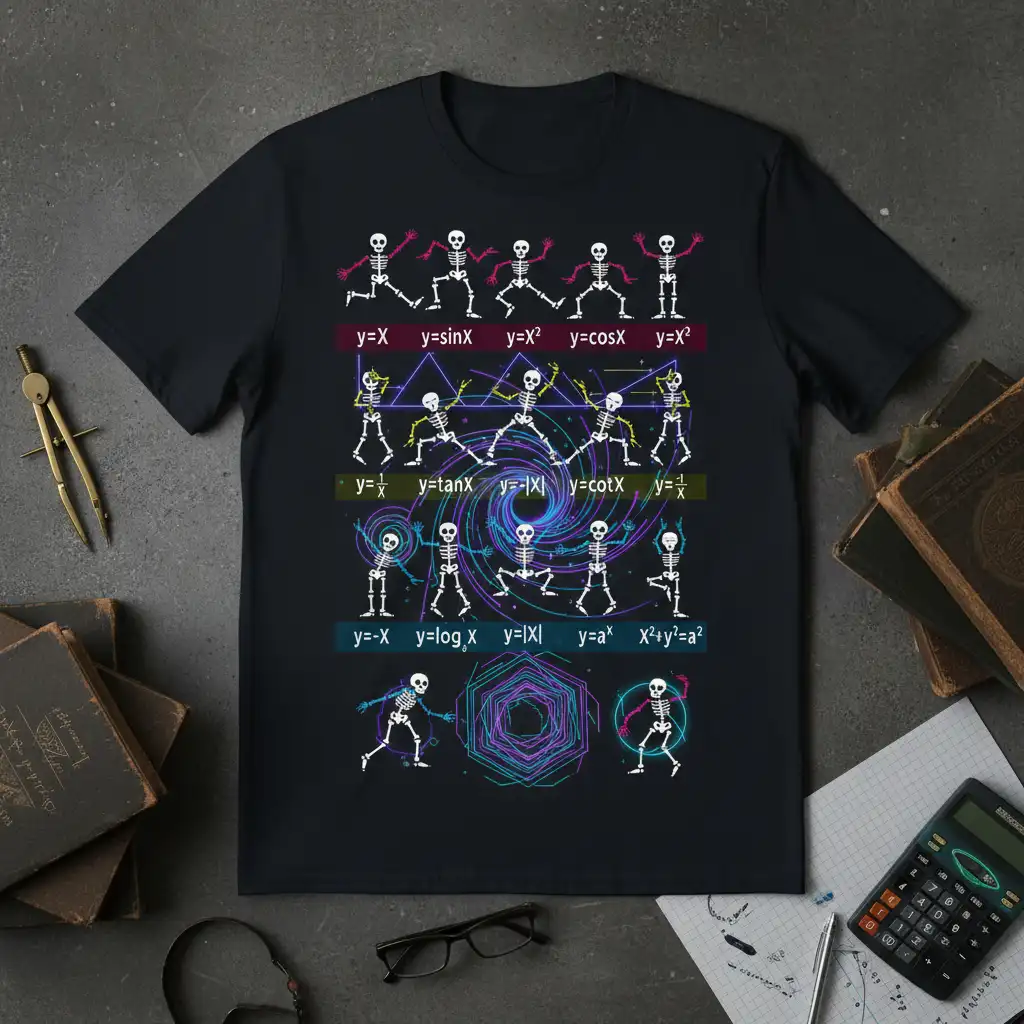 y=X y=sinX y=X² y=cosX quote printed with stylish graphic on quality cotton blend t-shirt design