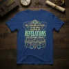 Me Looking Outside To See What Chapter Of Revelations We're Doing Today quote on a blue t-shirt with an eye