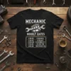 MECHANIC HOURLY RATES $100/HR text design featuring bold typography on quality t-shirt