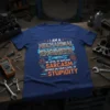 I Am A Mechanical Engineer My Level Of Sarcasm Depends On Your Level TF Stupidity quote on a navy t-shirt