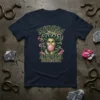 Medusa Bubbeggum t-shirt design featuring the Gorgon with snake hair blowing bubblegum, in vintage style