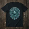 Medusa Snake Goddess T-Shirt featuring a detailed illustration of Medusa with snake hair and an ornamental border
