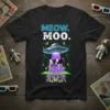MEOW. MOO. bold graphic design printed on comfortable cotton t-shirt