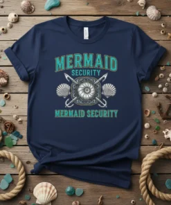 MERMAID SECURITY MERMAID SECURITY detailed graphic design printed on comfortable cotton t-shirt