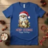 Merry Ottermas Happy Holidays text with cute otter wrapped in Christmas lights, festive holiday apparel design