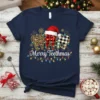 Merry Teethmas T-Shirt with three decorated teeth and Christmas lights, perfect for dental professionals