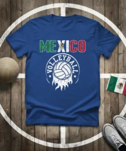 Mexico Volleyball t-shirt design with Mexican flag colors and a distressed volleyball graphic