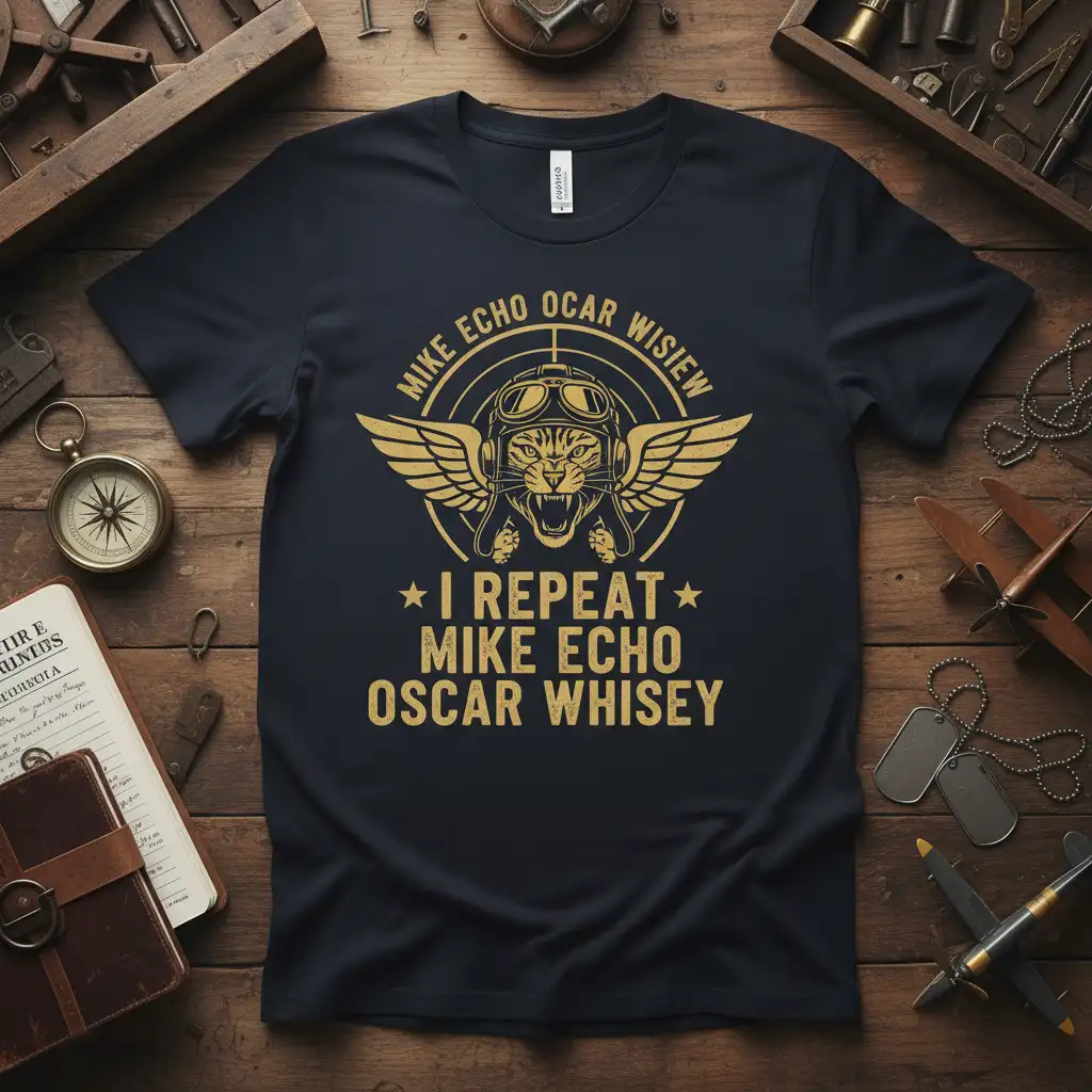 MIKE ECHO OCAR WISIEW quote printed with detailed print on comfortable cotton fabric t-shirt design