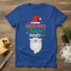 Mike Who Cheese Hairy Christmas joke T-Shirt with Santa hat and beard graphic