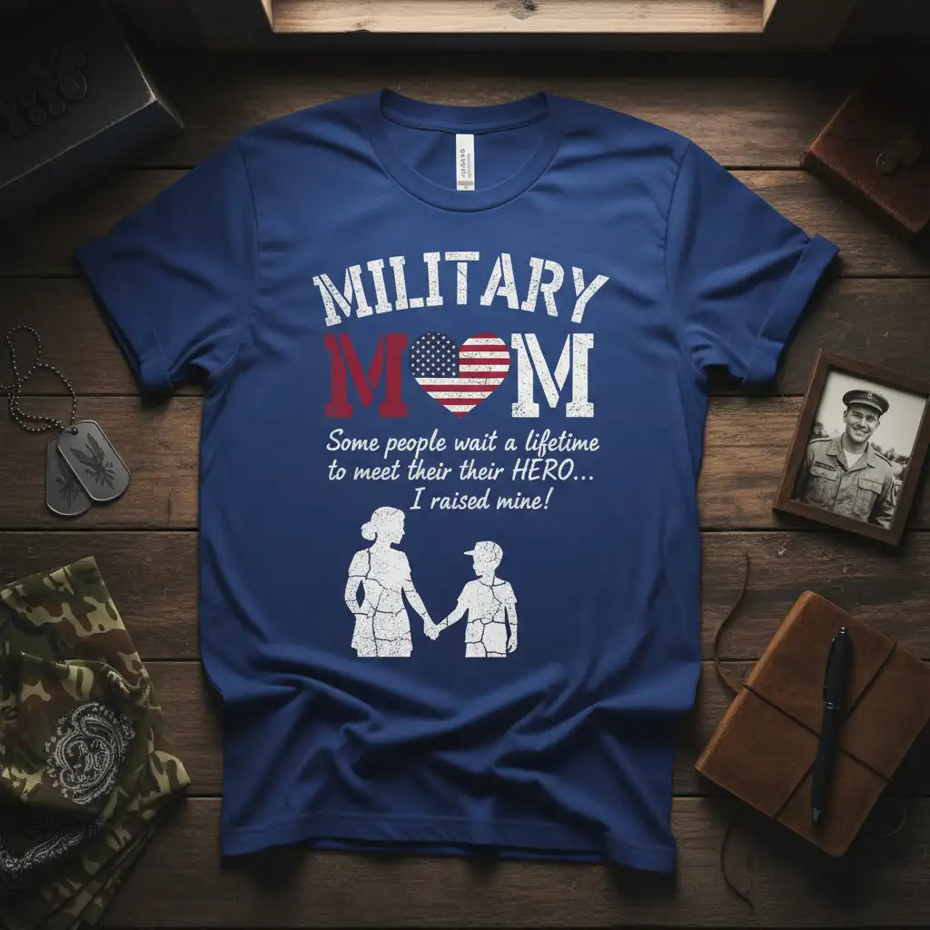 MILITARY MOM Some people quote printed with bold typography on breathable fabric t-shirt design