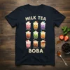 MILK TEA BOBA STRAWBERRY text design featuring creative typography on quality t-shirt