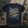 Mind of Steel Heart of Gold Spine of Titanium quote t-shirt design with metallic and crystal graphics