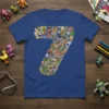 Monster Number 7 stylish graphic design printed on comfortable cotton t-shirt