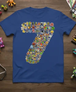 Monster Number 7 stylish graphic design printed on comfortable cotton t-shirt
