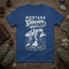 Montana Glacier National Park Since 1910 t-shirt design with a bear, mountains, and trees
