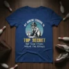 Funny cat bowler t-shirt design with text "My Bowling Technique Is Top Secret Not Even I Know What I'm Doing"
