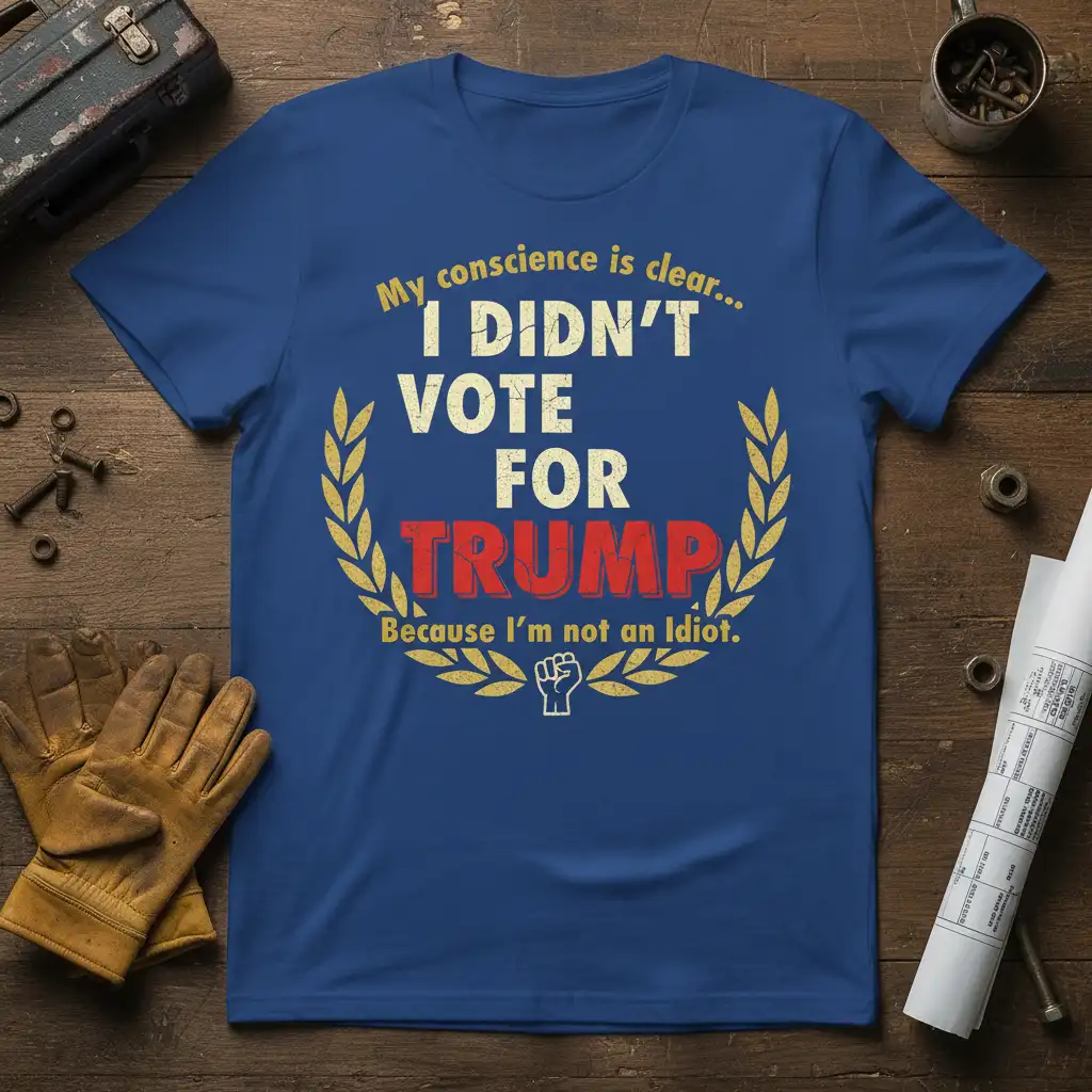 My conscience is clear... quote printed with detailed print on soft premium material t-shirt design