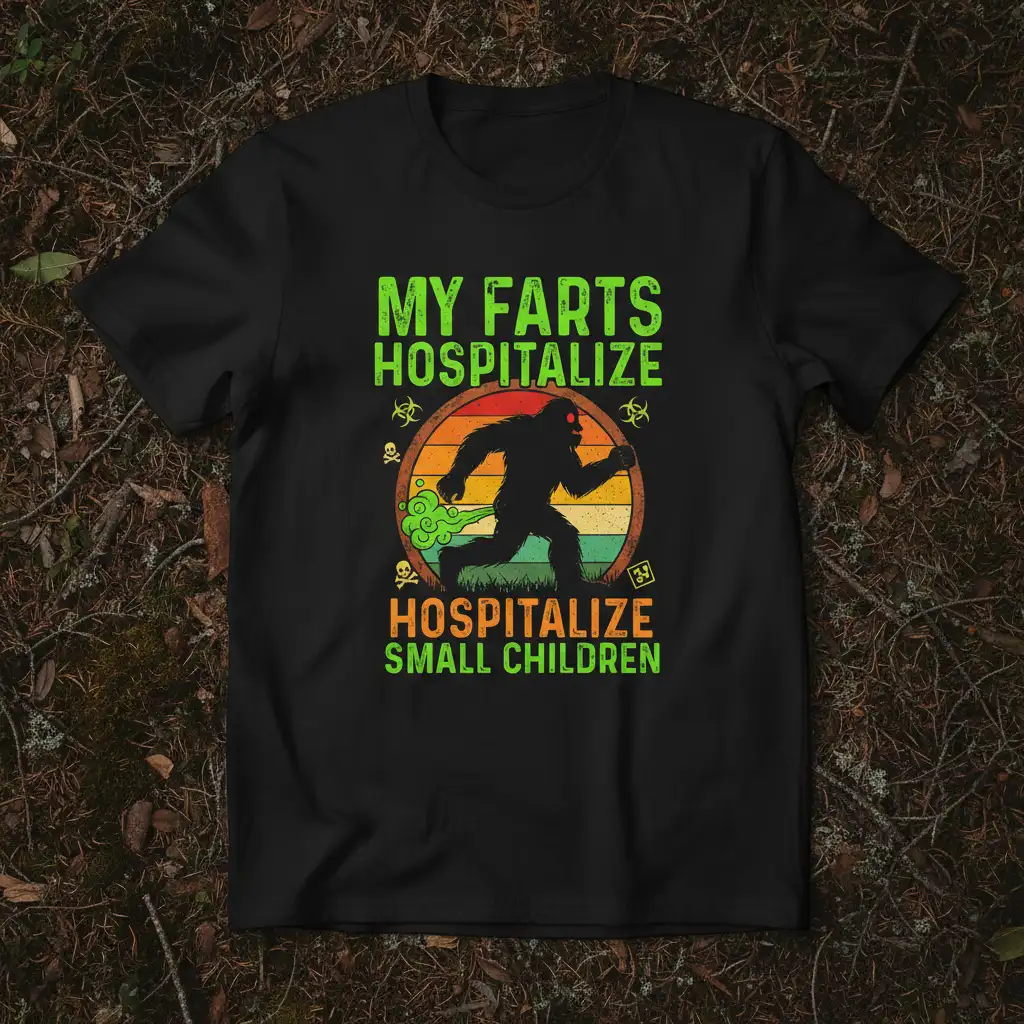 MY FARTS HOSPITALIZE HOSPITALIZE SMALL CHILDREN detailed print printed on breathable fabric creating a standout t-shirt