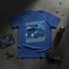 My Favorite Day Is Garbage Day t-shirt with a blue garbage truck graphic and text