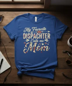 My Favorite DispatchER Calls me Mom t-shirt with floral pattern on Mom text