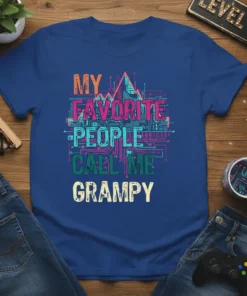 My Favorite People Call Me Grampy t-shirt with colorful circuit board design