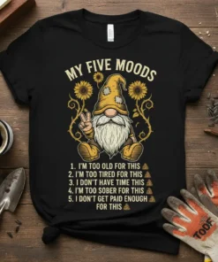 MY FIVE MOODS 1. text design featuring eye-catching typography on quality t-shirt
