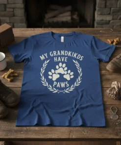 MY GRANDKIKDS HAVE PAWS unique graphic design printed on comfortable cotton t-shirt