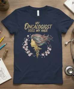 MY ONCALOGIGST DOES MY HAIR creative graphic design printed on comfortable cotton t-shirt