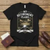 My Retirement Plans 2027 golf t-shirt design with golf course, clubs, and ball