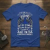 Blue t-shirt with white text "My Scars Tell A Story They Are Reminders of when life tried to break me