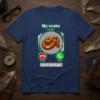 My snake is calling and I must go T-Shirt with a coiled snake graphic and phone call interface