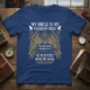 T-shirt with "My Uncle Is My Guardian Angel" text, wings graphic, and "You Will Never Be Forgotten He Watches Over