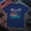 My Worst Nightmare t-shirt design with broken Wi-Fi, 1% battery, and loading circle icons on a circuit board background